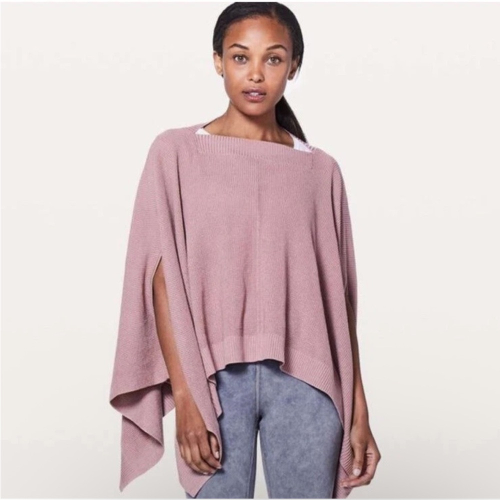Lululemon Forward Flow Cape One Size Vintage Mauve Drape Open Knit Layer